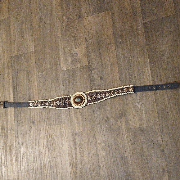 Vintage Handmade Natural Shells, Beads Coconut Shell Turquoise Belt. - Picture 6 of 11